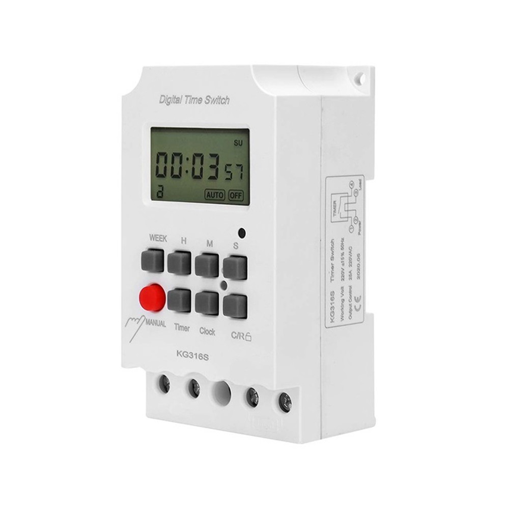 220VAC 25A KG316S Digital 1 Second Timer Automatic Electronic Programmable6525