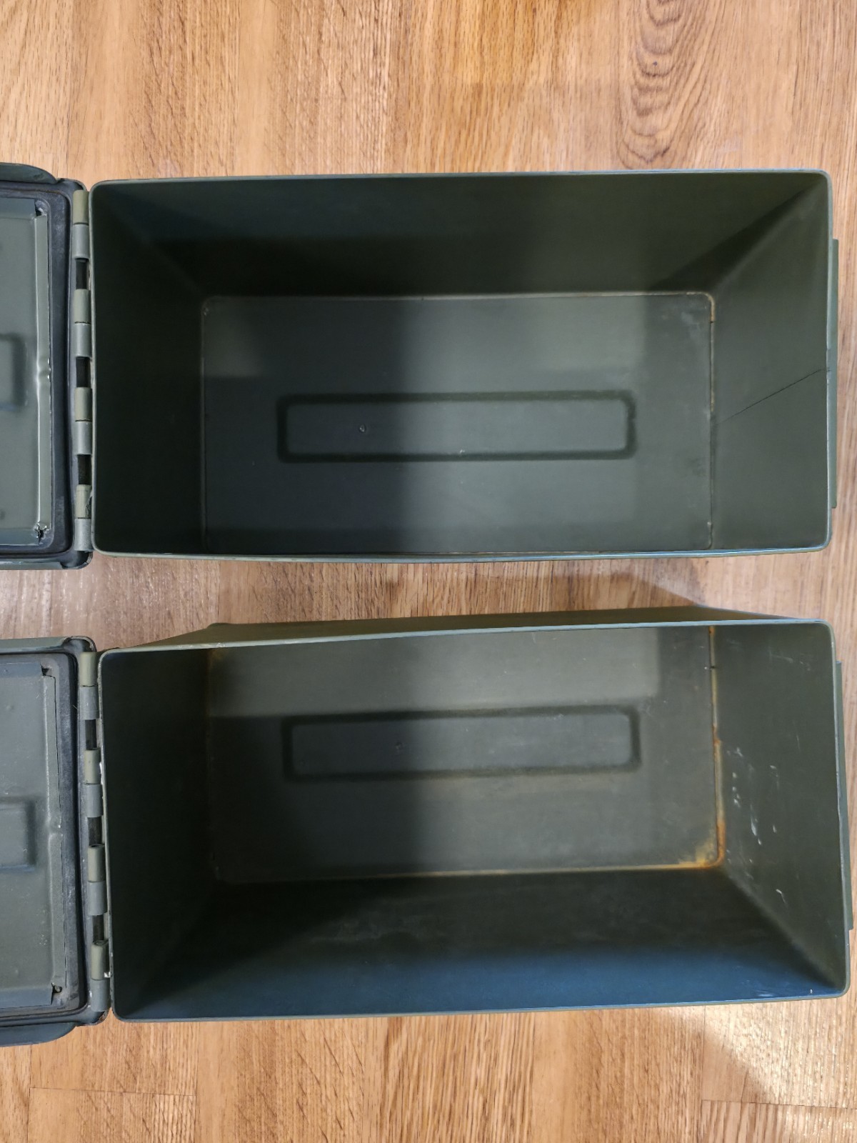 Two Original .50 CALIBER 5.56mm Military AMMO CAN 50CAL METAL AMMO CAN BOX M2A1