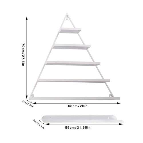 3 Pcs 5 Tier Wall Mounted Nail Polish Display Rack Triangular Display Shelves