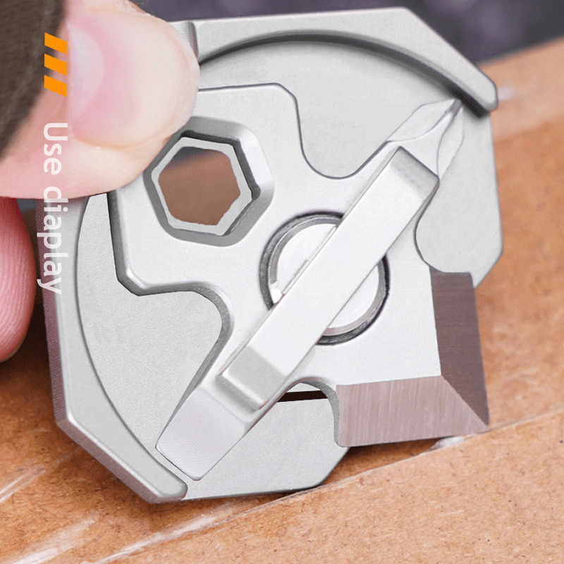 4 IN 1 Titanium Multi Tools Screwdriver Cutter Portable Camping EDC Keychain