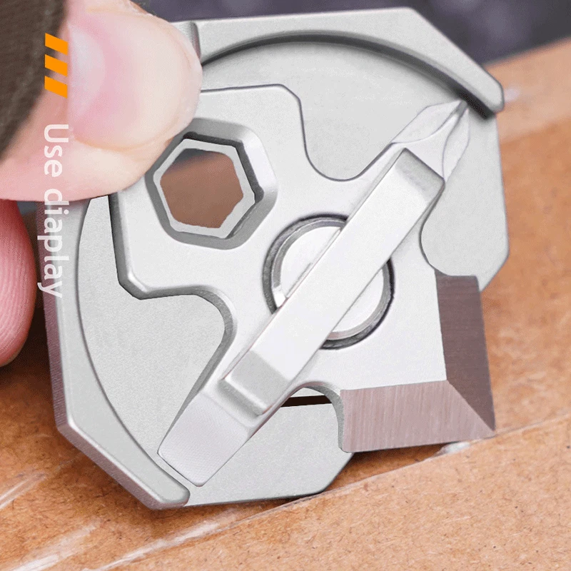 4 IN 1 Titanium Multi Tools Screwdriver Cutter Portable Camping EDC Keychain