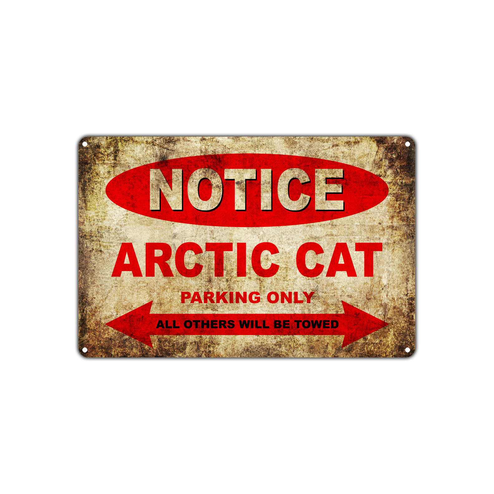 Arctic Cat Motorcycles Parking Sign Vintage Retro Metal Art Shop Man Cave Bar
