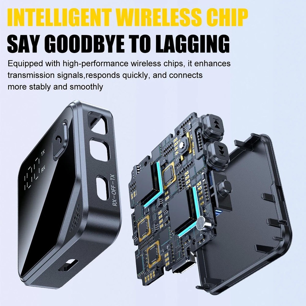 Bluetooth 5.4 Audio Transmitter Receiver for Stereo System Hands-Free Calling