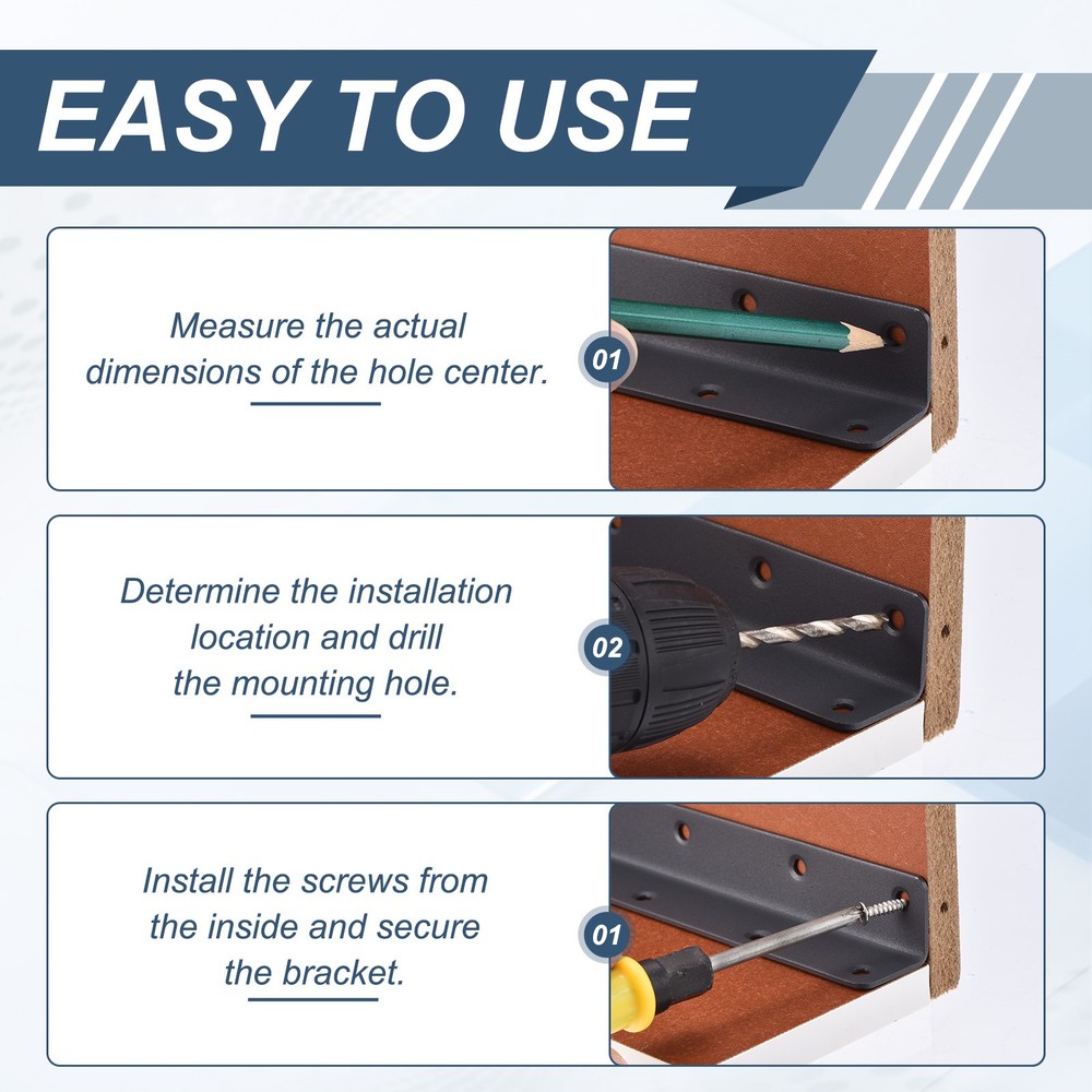 20PCS Corner Bracket 20x2.5x2.5 cm White