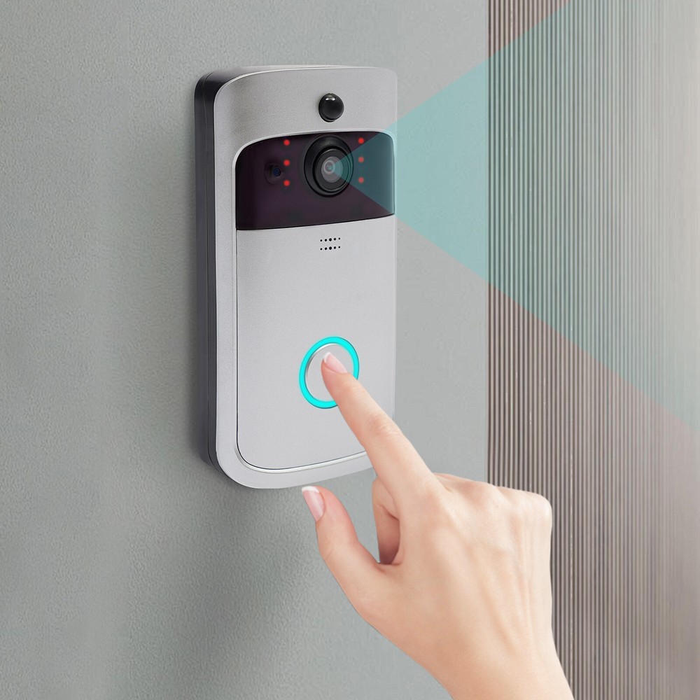 Wireless Security Smart WiFi Doorbell Intercom Video Camera Door Bell V5 Silver
