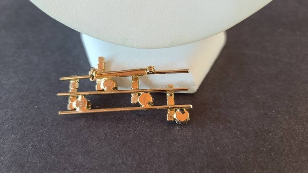 Rhinestone Musical Notes Brooch