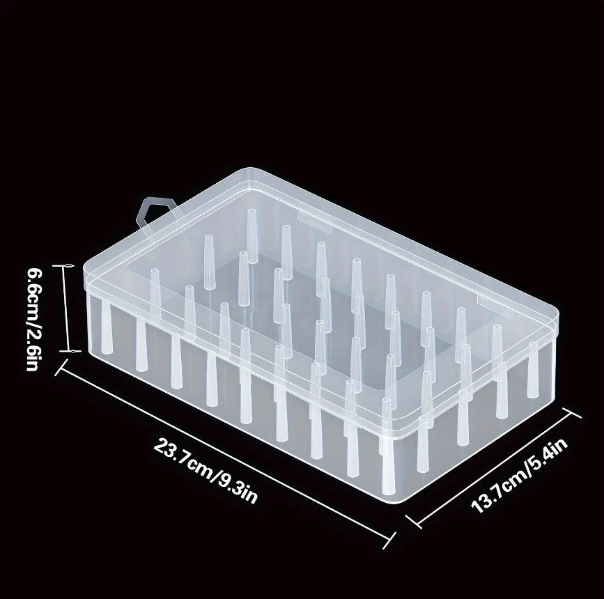 1pc 42-Roll Sewing Thread Storage Box Transparent Portable Organizer - NEW