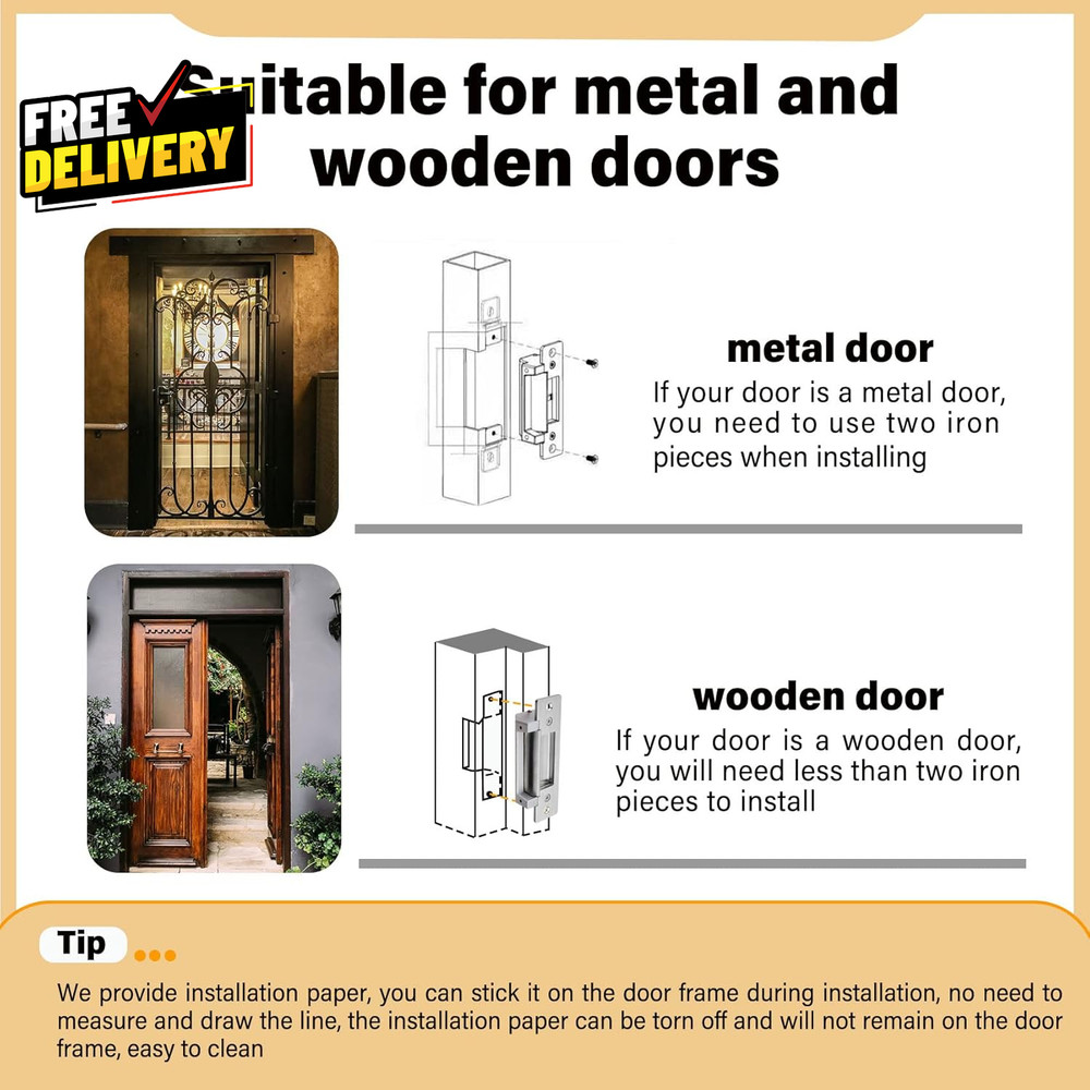 12VDC Electric Door Strike Lock Fail Safe Secure ANSI Access Control