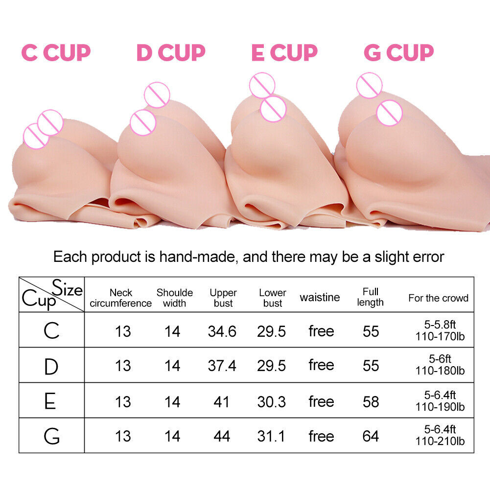 Silicone Breastplate Crossdresser Breast Forms Fake Boobs C-H Cup For Drag Queen