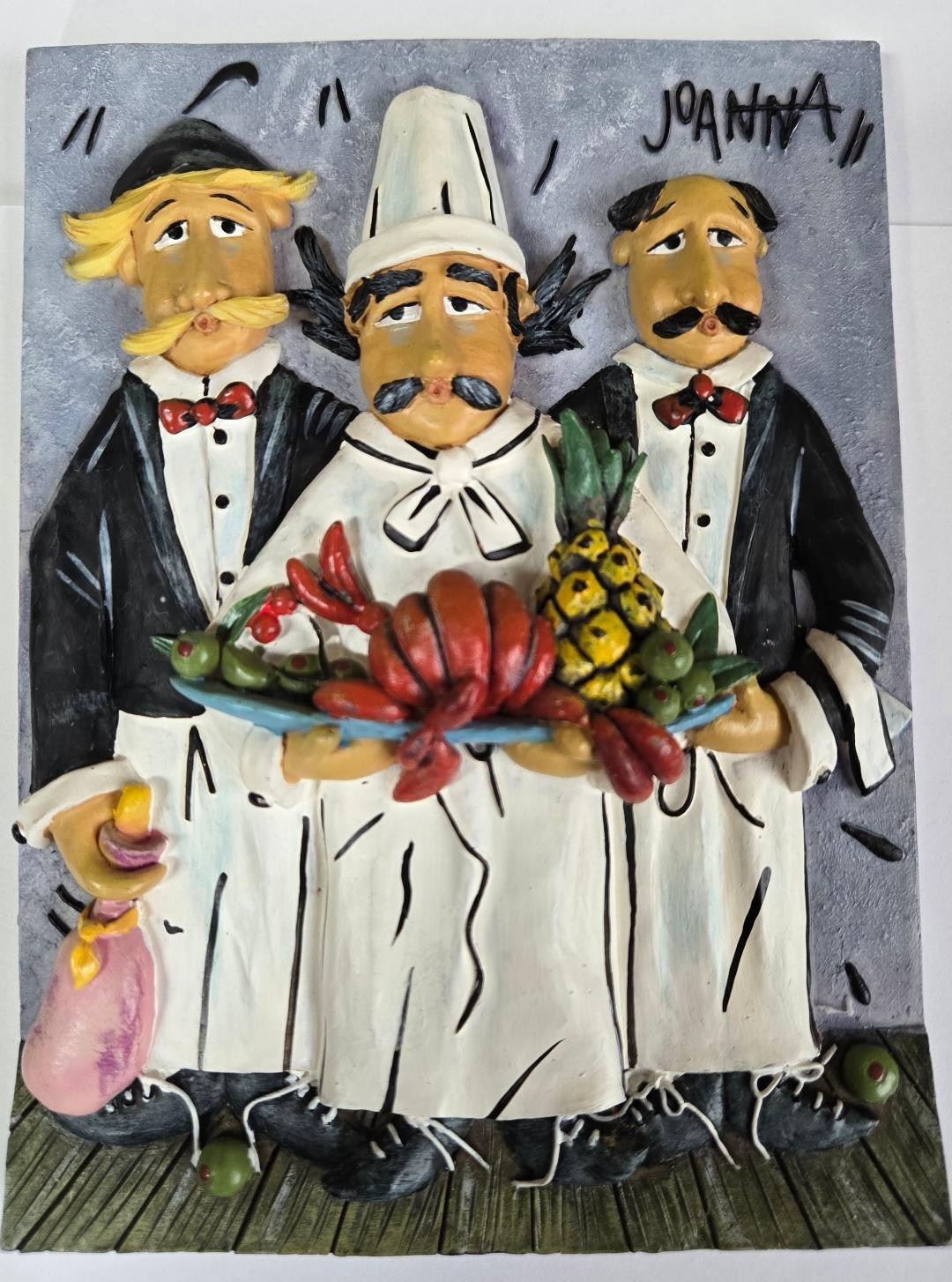 Set Of 2 Chef 3D Wall Art 6” Tiles By Joanna