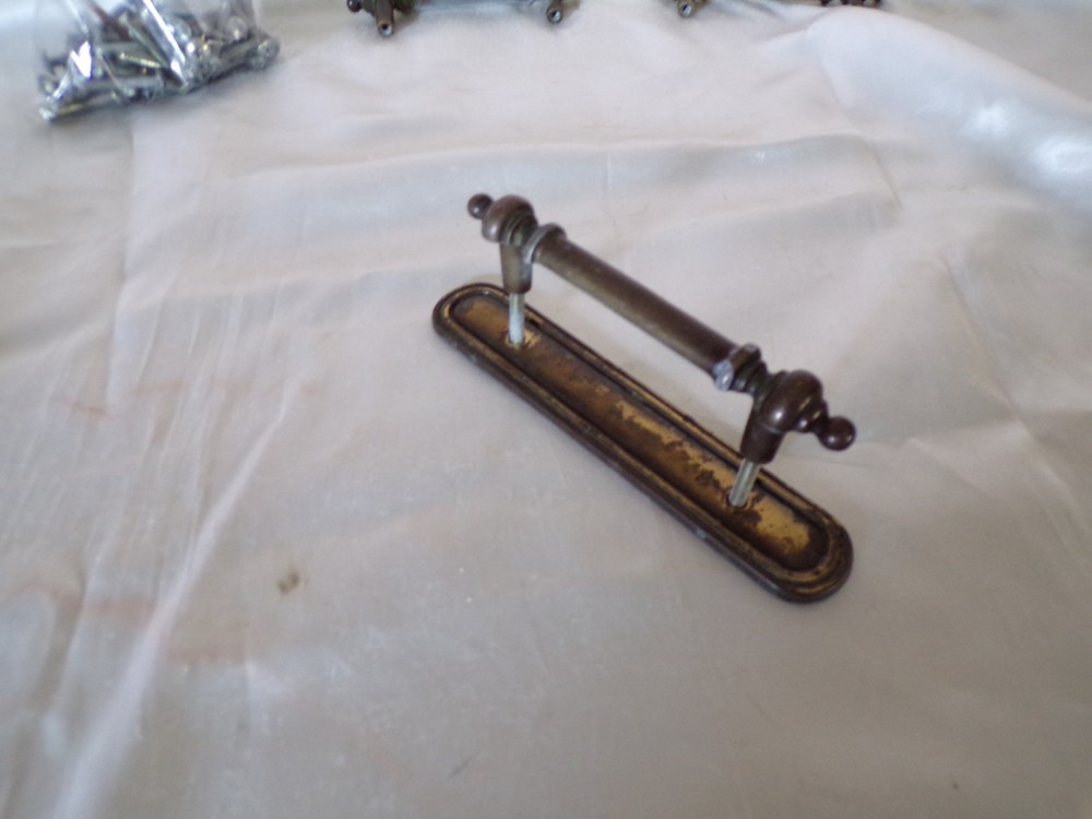 26 Sets Keeler Brass Drawer Pulls Complete with Backplate 3" on Center and Screw