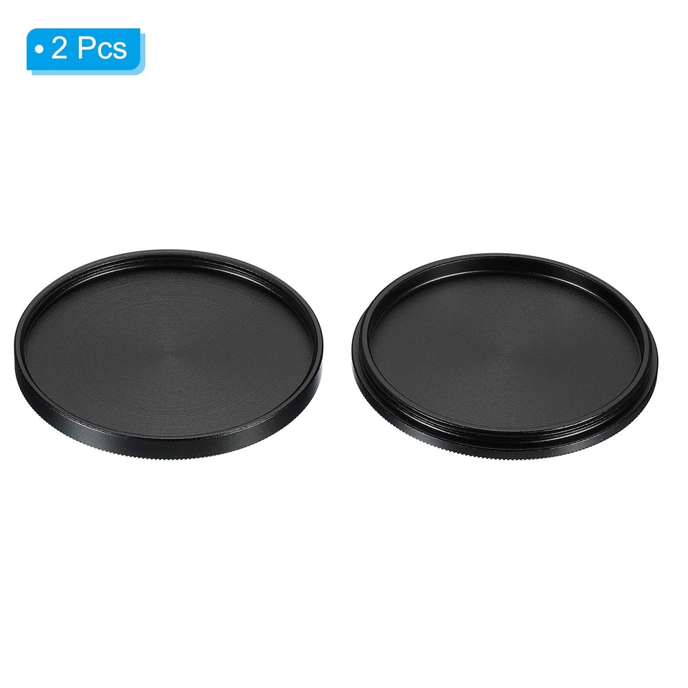 2Pcs 43mm Lens Filter Stack Cap Aluminum Alloy Circular Filter Stacks Black