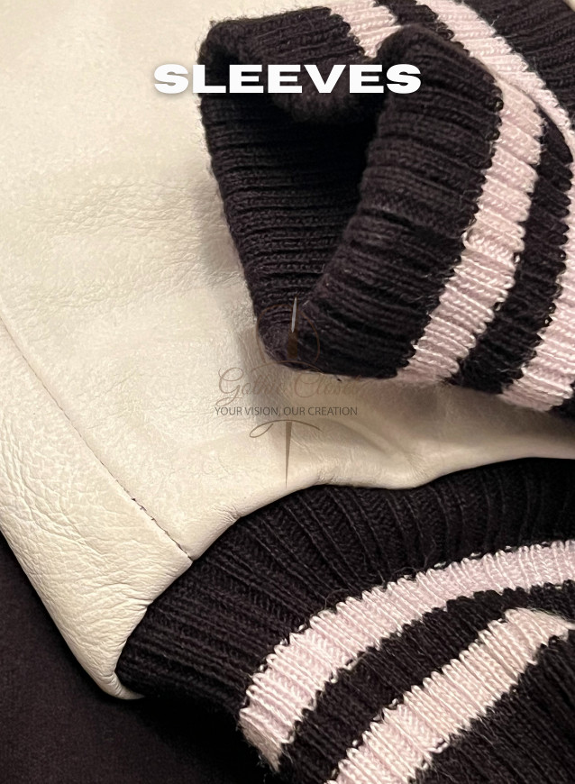 Black/White Varsity Letterman Baseball Bomber Jacket Men Easter Gift