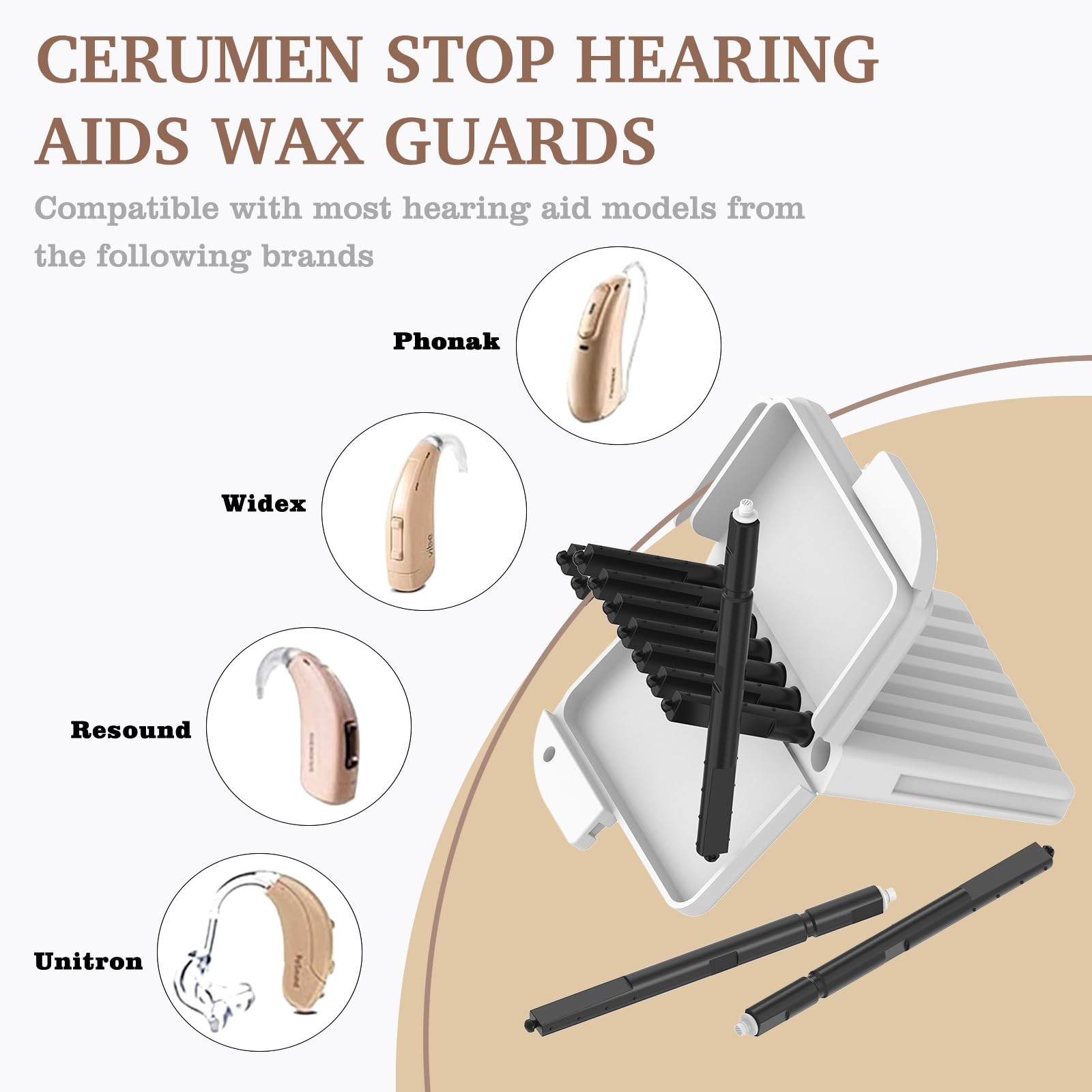 (80 Pcs) Phonak Cerumen Stop Wax Guards Filters for Hearing Milky, 10 Packs