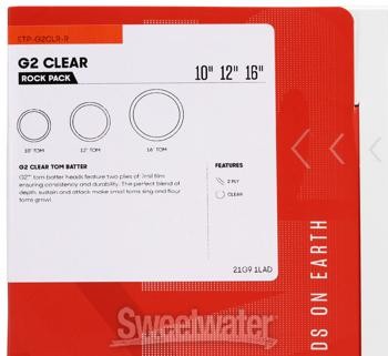 Evans G2 Tom Pack - 10", 12", 16" - Clear