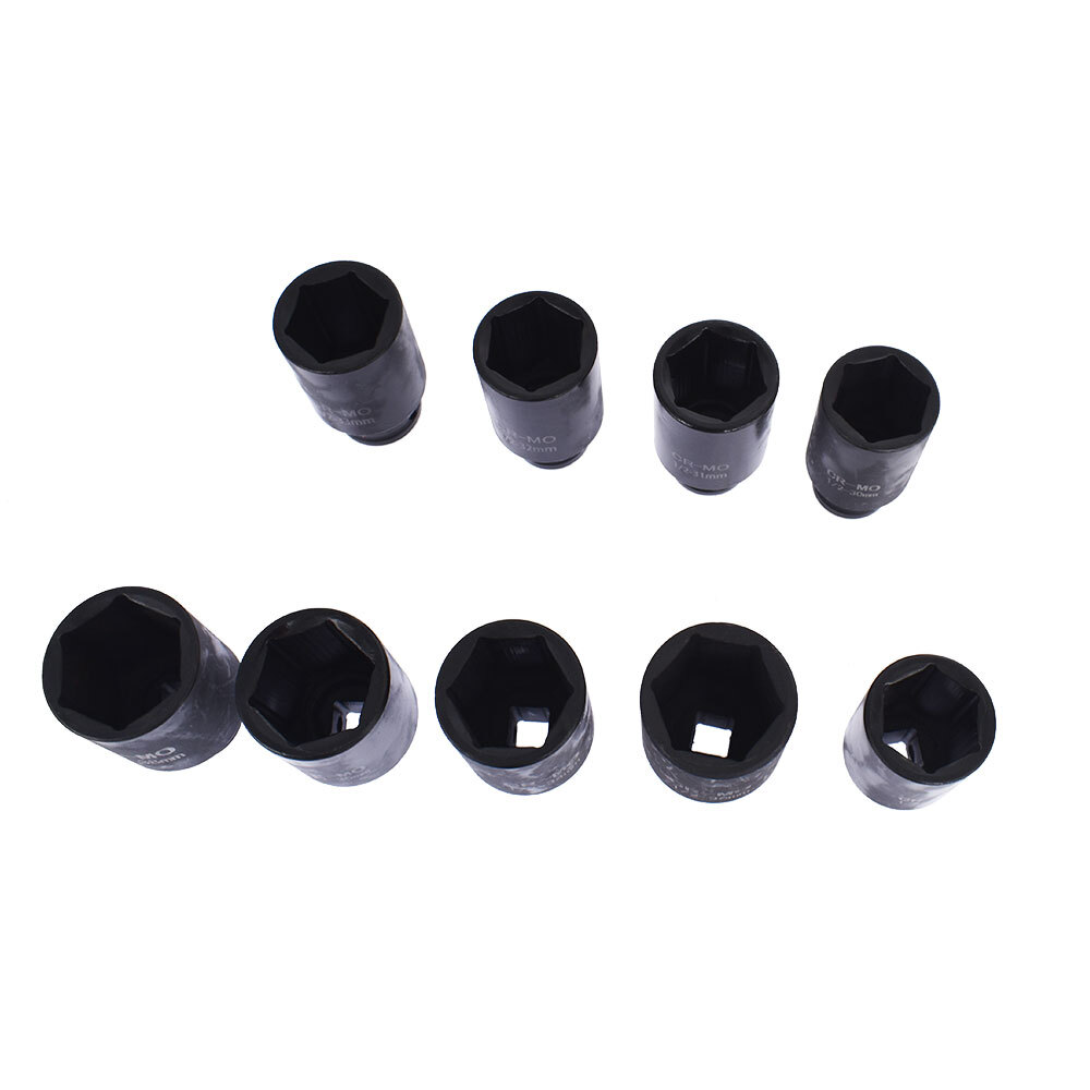 Labwork 9Pc 29-38mm Deep Impact Socket Set 1/2" Drive Metric Axle Hub Nut Socket