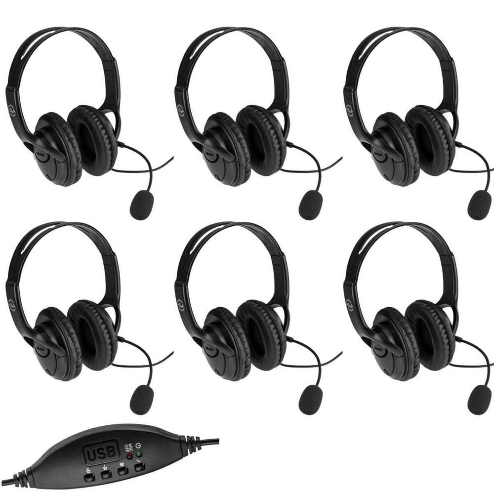 Adorama LX-USB05 USB Wired Headset with Microphone 6- Pack #HAHSLXUSB05 6