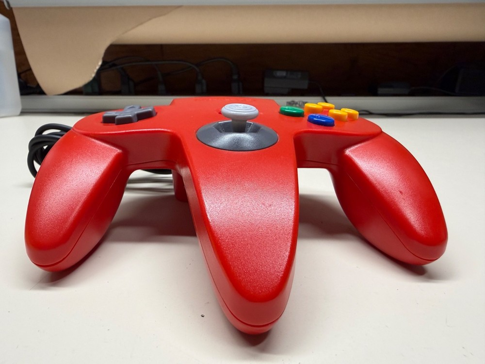 AUTHENTIC NINTENDO N64 WIRED CONTROLLER RED WORKING NICE GOOD STICK