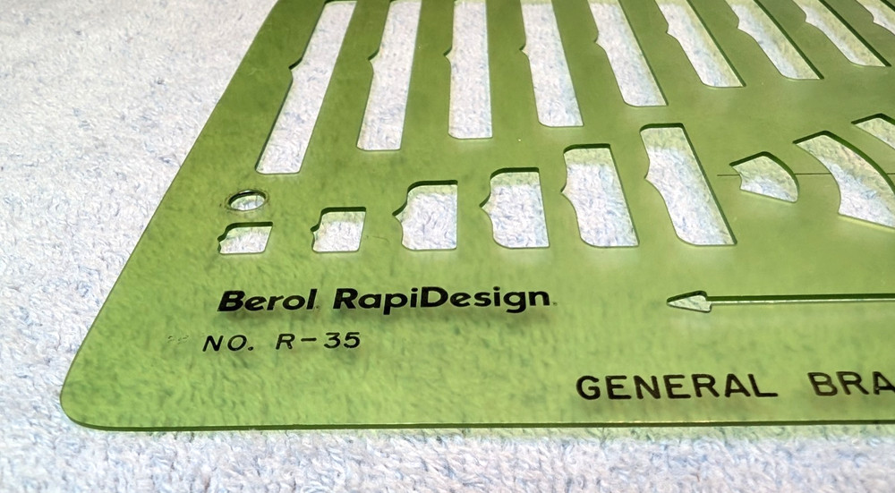 Berol RapiDesign Drafting Template R-35 General Brackets VINTAGE