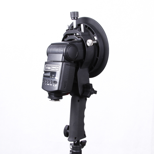 Hand Held Grip S Speedlite Flash Bracket Bowens Mount Holder for Snoot Softbox