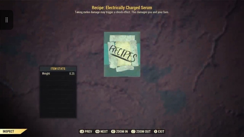 (Xbox) Electrically Charged Serum Recipe