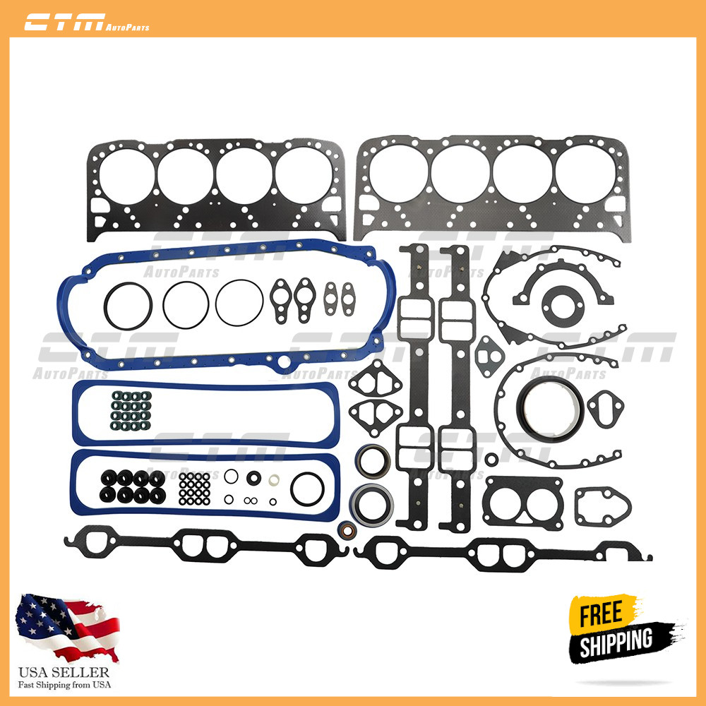 Graphite Full Gasket Set Fit 93-97 Chevrolet Pontiac Cadillac Buick 5.7 350 OHV