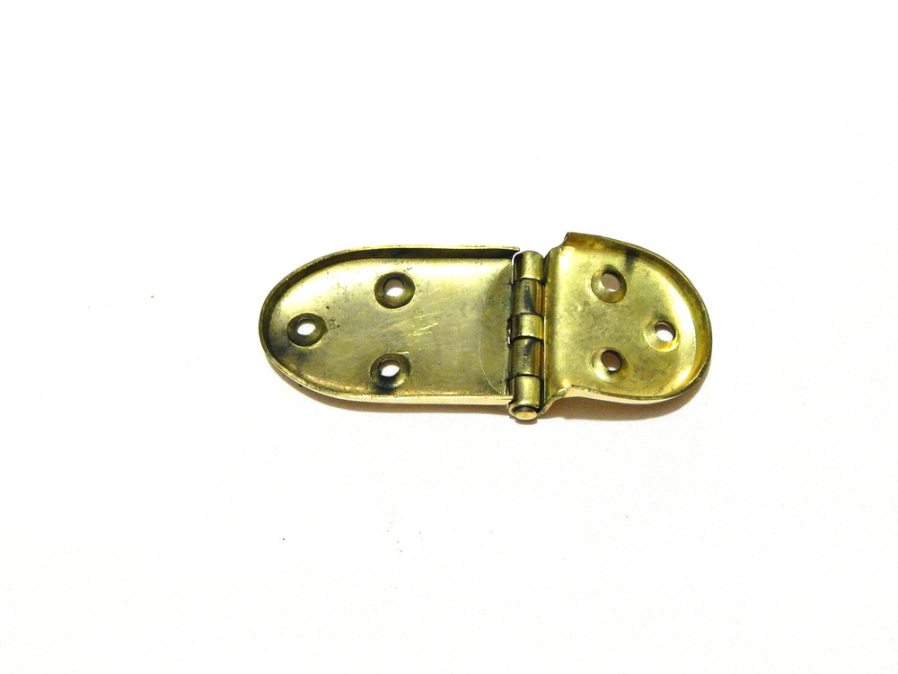 Vintage Ice Box Hardware Hinge Brass Heavy Brass Pair