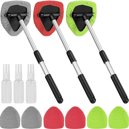 3 Pieces Windshield Cleaning Tool Inside Car Window Cleaner Cleaning Tool