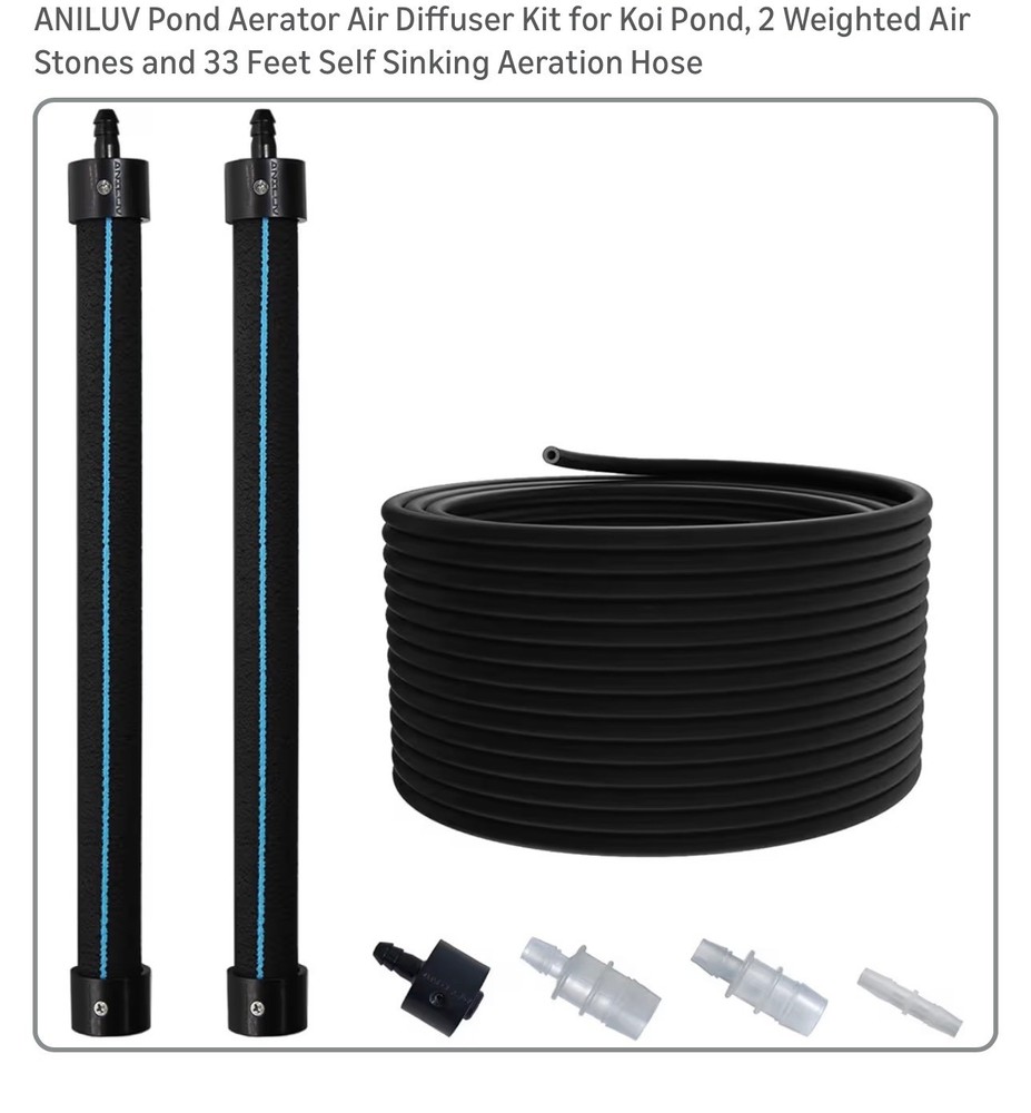 Pond Aerator Diffuser Kit (100ft Hose + 2 Diffusers)