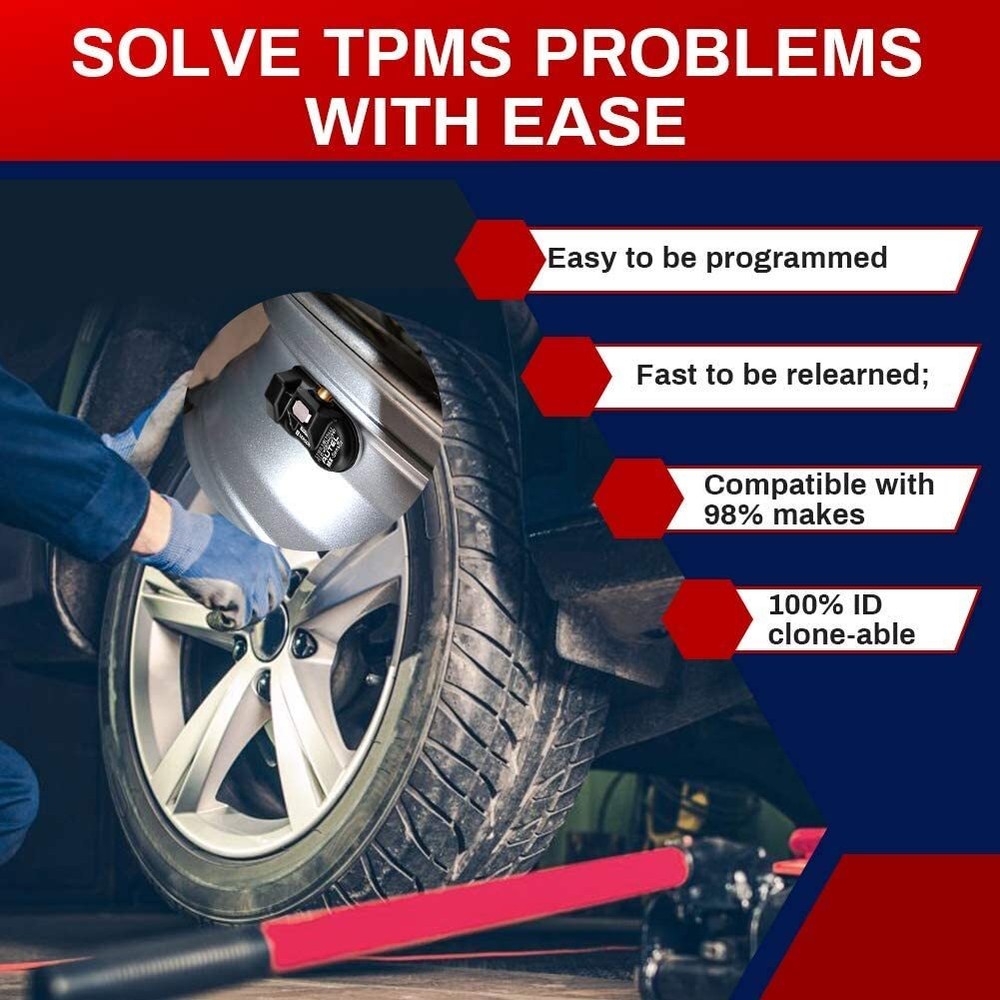 4* Autel TPMS MX-Sensor 2in1 315&433MHz Tire Pressure Sensor Programmable Rubber