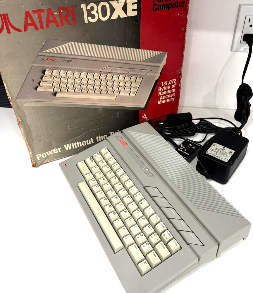 ATARI 130XE Computer MINT in the Box. Complete w/ Power Supply Manuals