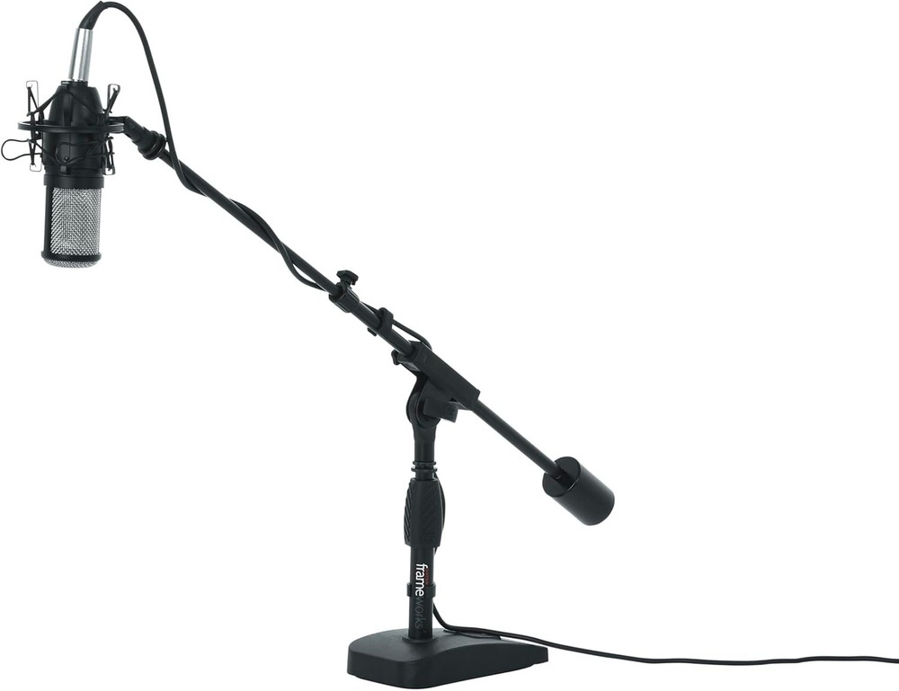 Compact Short Weighted Base Mic Stand for Recording & Streaming Excellence