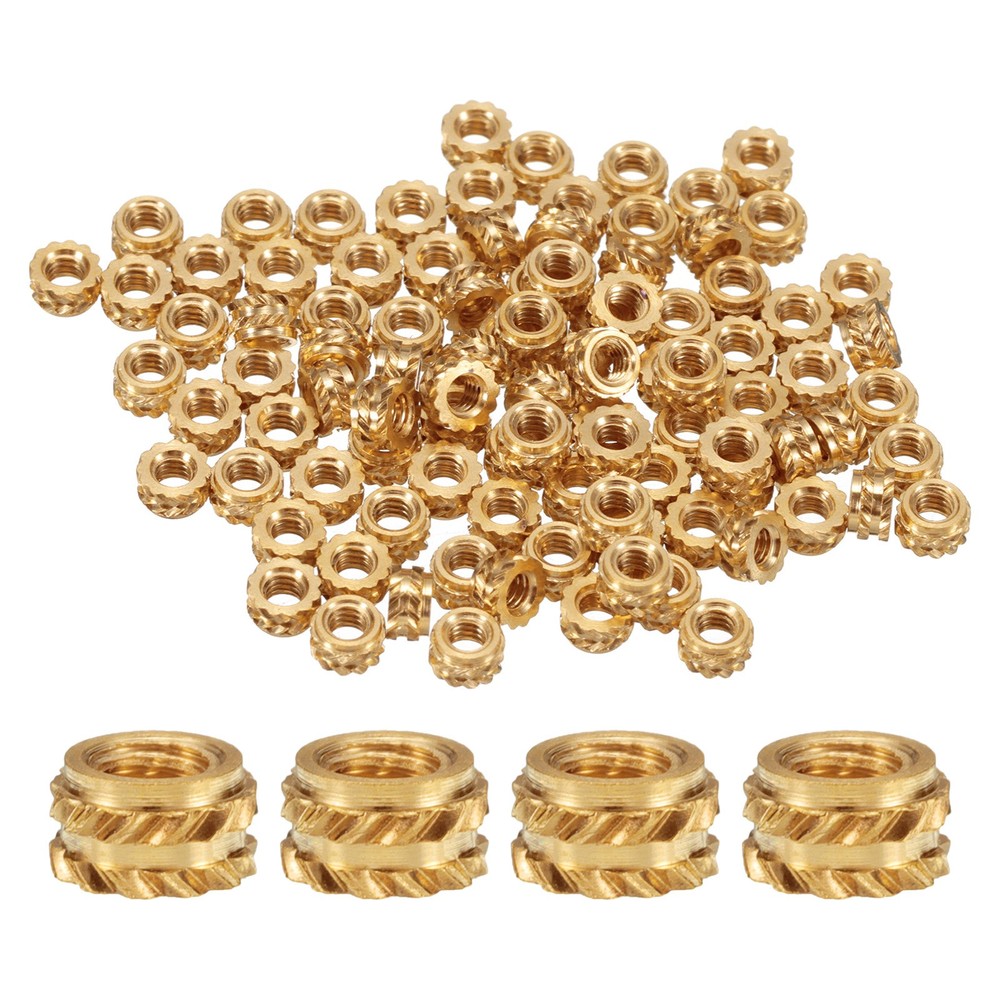 50pcs M2 Threaded Inserts Brass Heat Set Insert M2x2mm OD 3.5mm Knurled Nuts