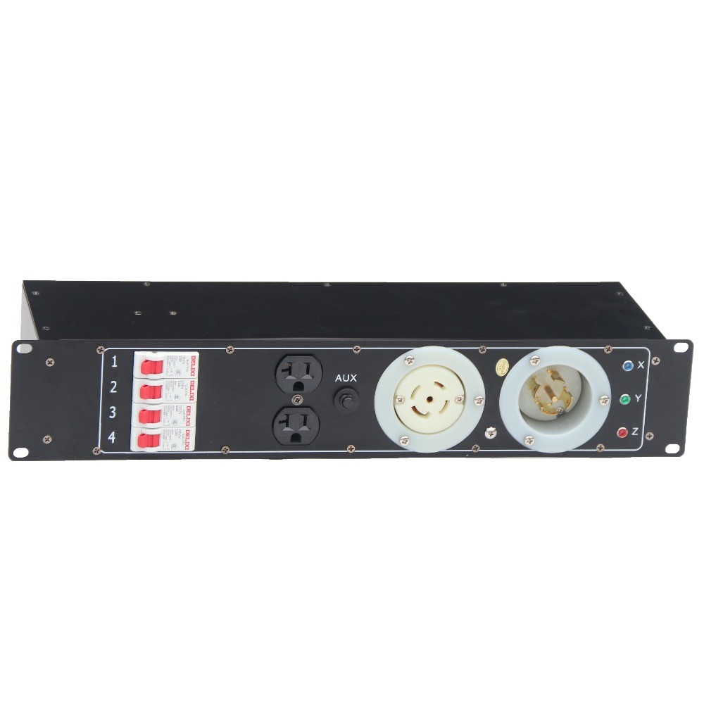 20A US Edison Distribution Rack Panel Box with L21-30 3Phase Power Distro box