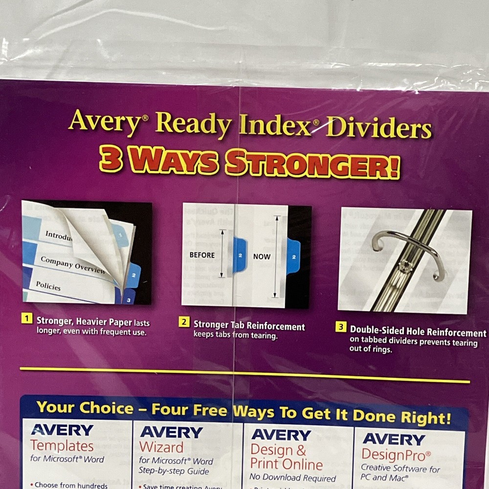 Avery Double Column Ready Index 32 Tab Dividers, Customizable TOC, 1 Set 11322