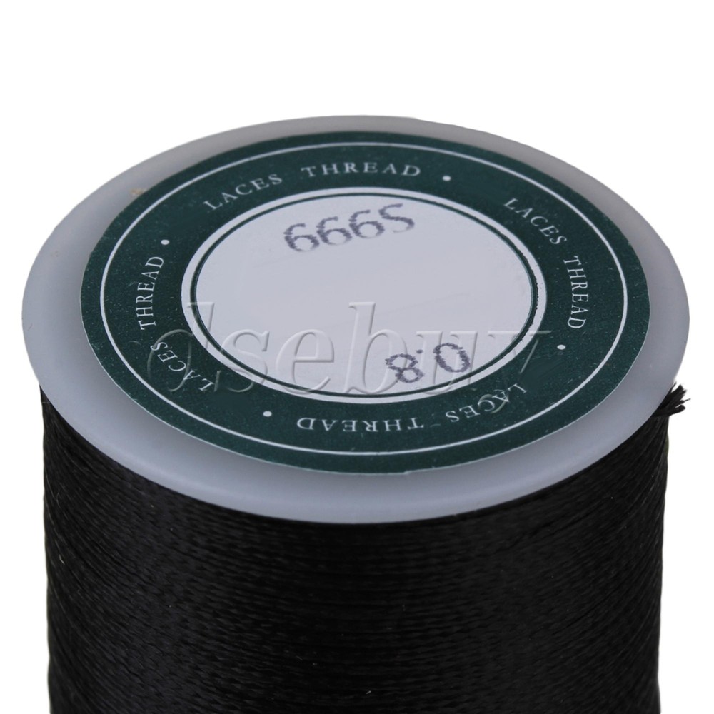 78M 0.8MM Black Flat Waxed Polyester Thread Cord for Handcraft Leather