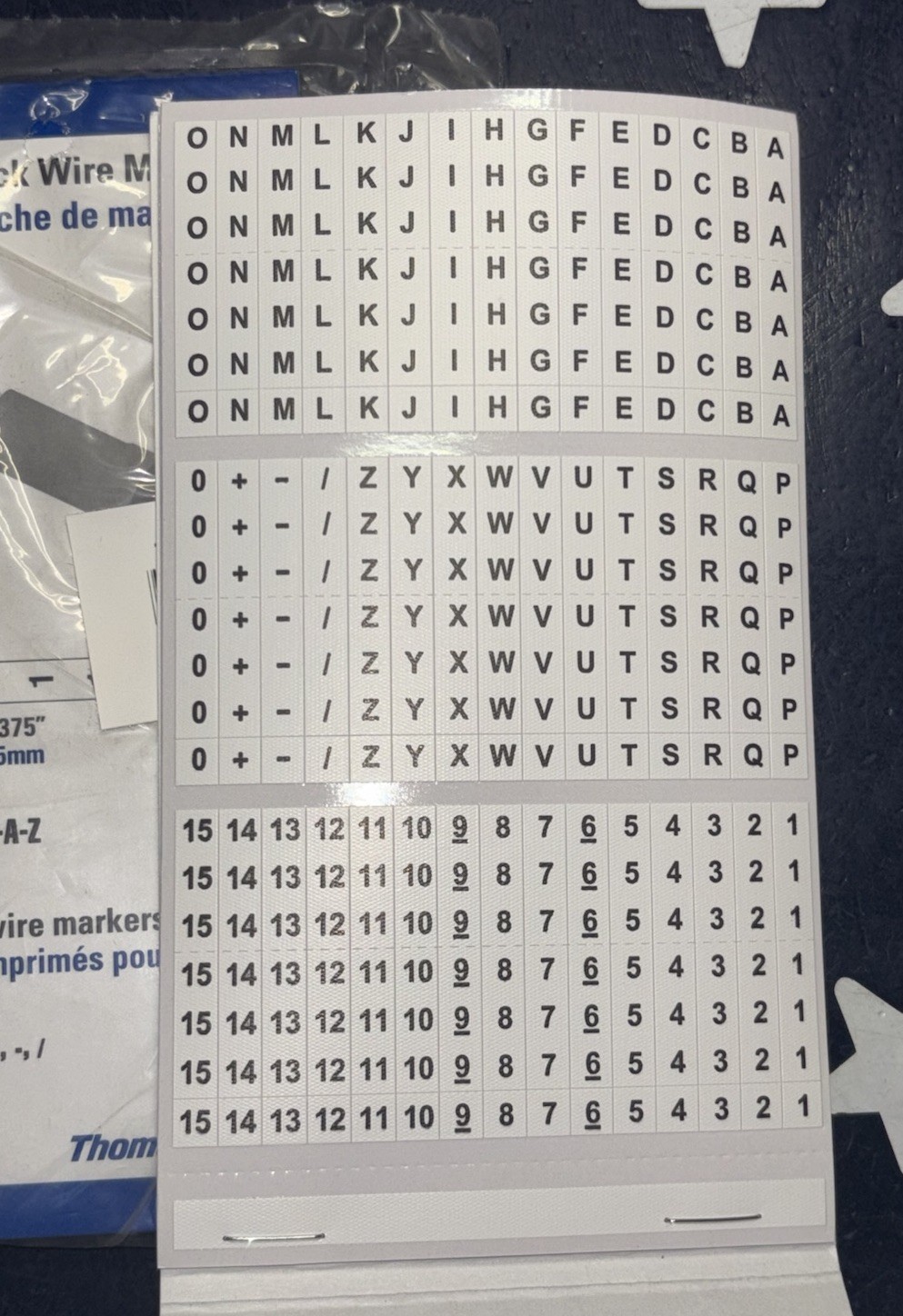 Two T&B WM-A-Z Preprinted Wire Marker Book #A-Z 0-15 10 Page Book TWO BOOKS