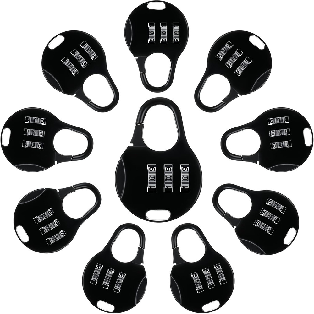 10 Pcs 3 Digit Combinations Padlock Safe Cipher Lock Mini Combination Resettable