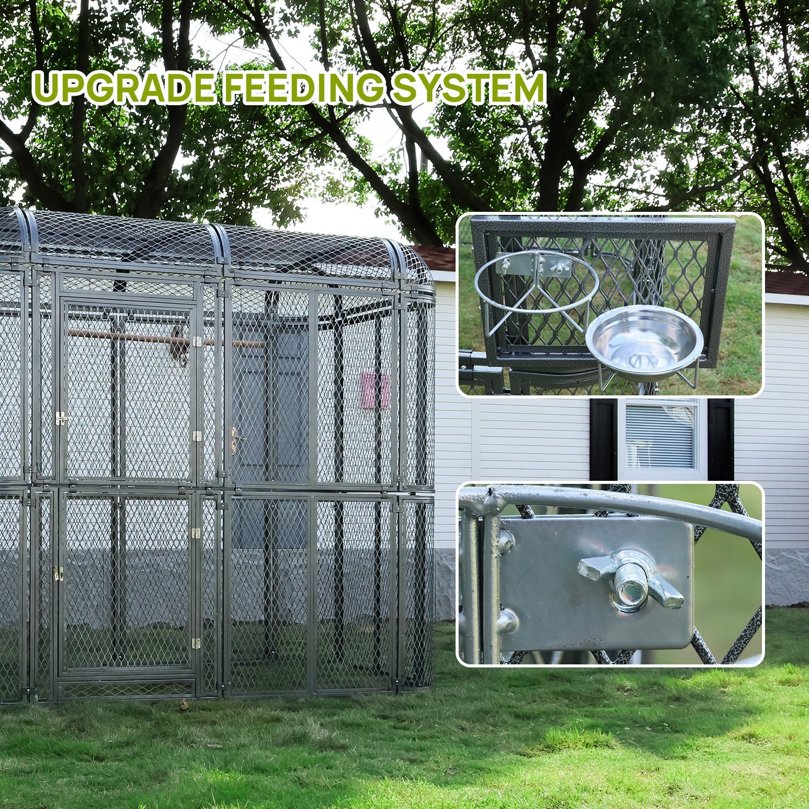 Large Walk-in Silver Flight Bird Cage Aviary Parrot Macaw Finch Metal Aviary