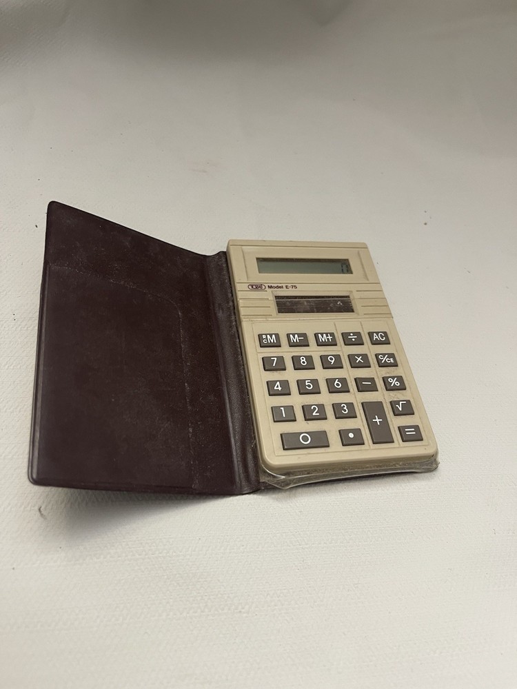 Vintage TOAD Model E-75 Calculator w/ Leather Case Working