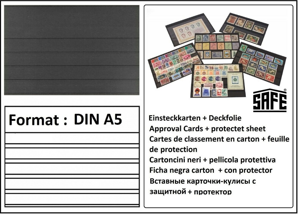 1000-A5 Approval Cards Black 5 Strips + Protection Film SAFE 7030