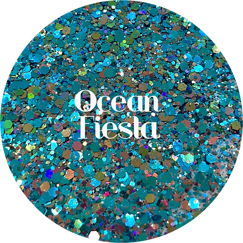 Premium Polyester Glitter - Teal Chunky Mix