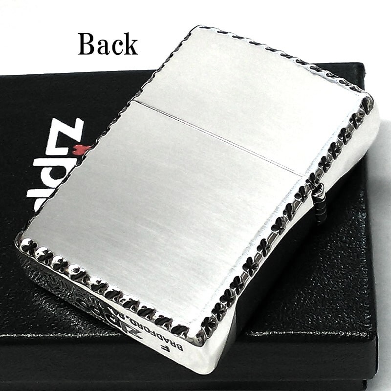 Zippo Logo Engraved Silver Ibushi Finish Double-Sided Processing Corner Router