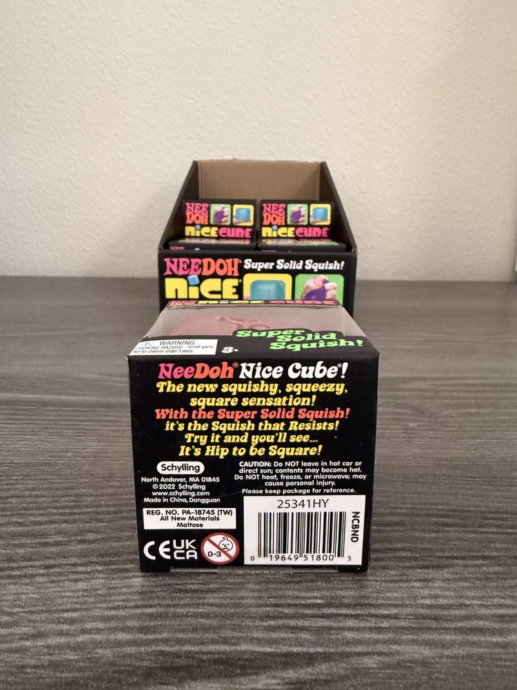 Nee Doh Nice Cubes PINK Ice Cube Toy Fidget Super Solid Squish