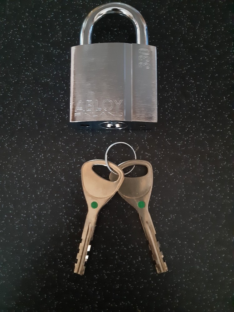 Genuine Abloy 330 Hardened Padlock. Includes 2 Keys.