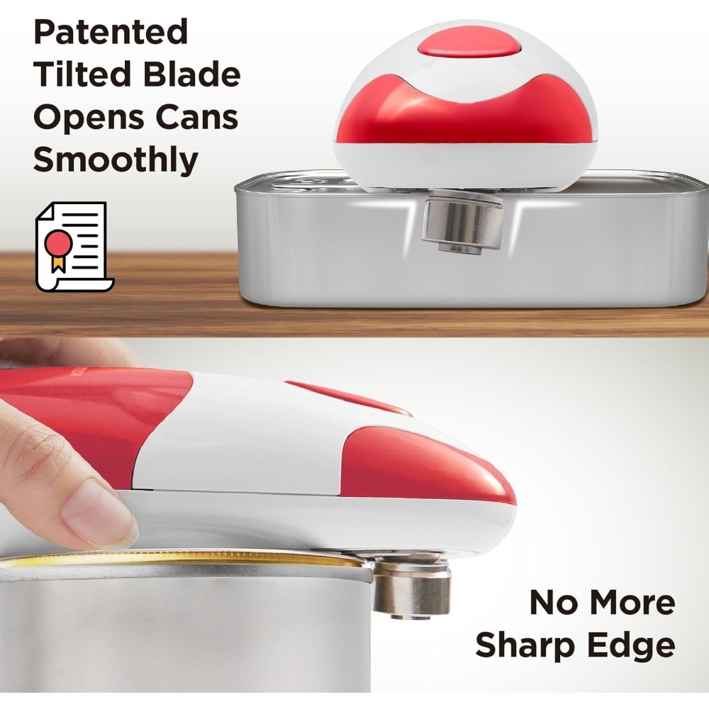 Automatic Electric Can Opener Hands-Free One Touch Operation Smooth Edge Safe
