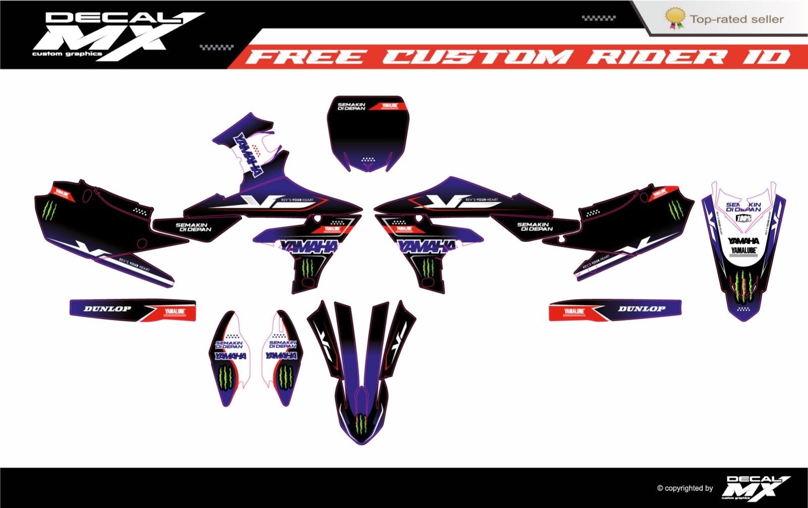 FITS YAMAHA YZ250F (2019 to 2023) YZ450F (2019 to 2022) graphic kit decal yzf yz