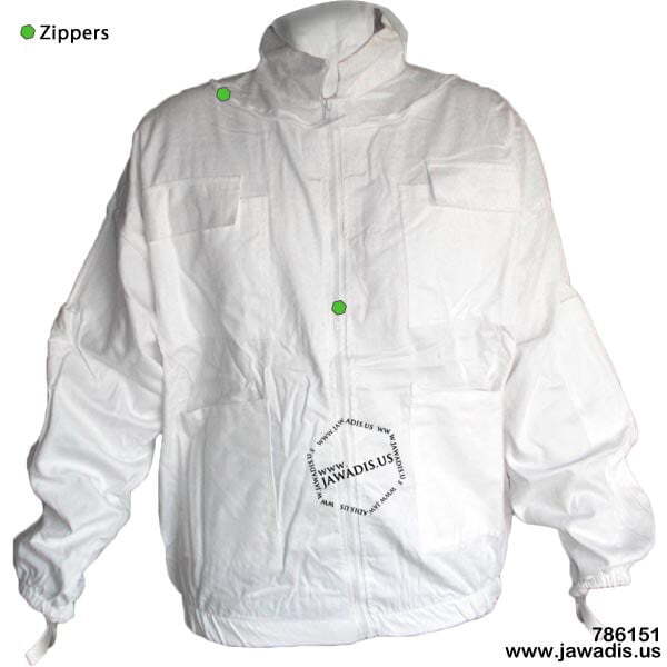 Beekeeper Zip-Up Jacket with Removable Veil - Cotton, White, Size 2XL