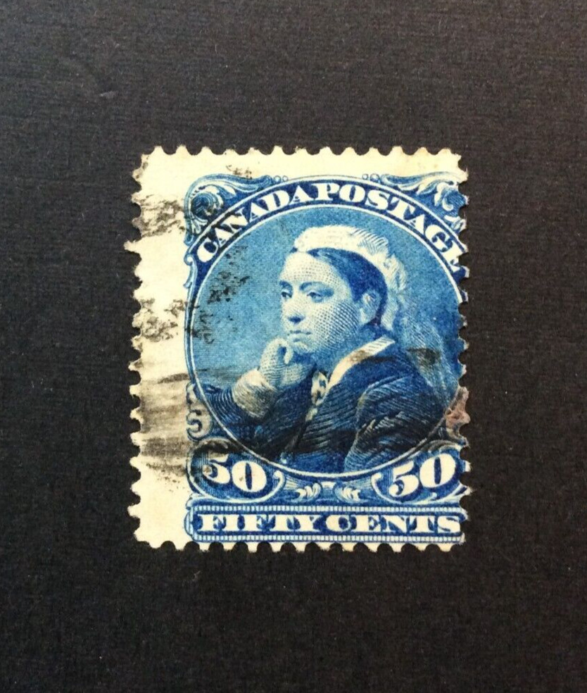 BroadviewStamps Canada #47 used.  Dramatic "centering."  Almost misperf.  CV$60+