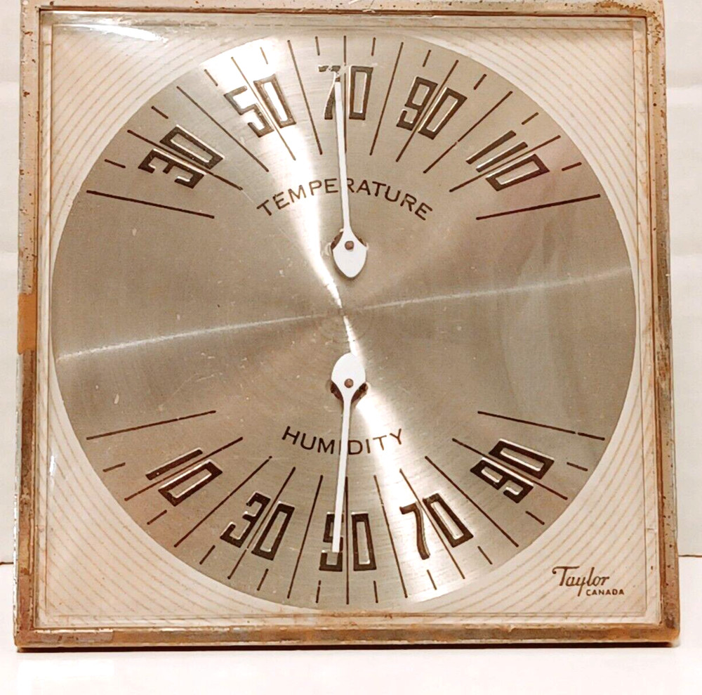 Vintage Temperature Humidity Meter Taylor Canada Square Plastic